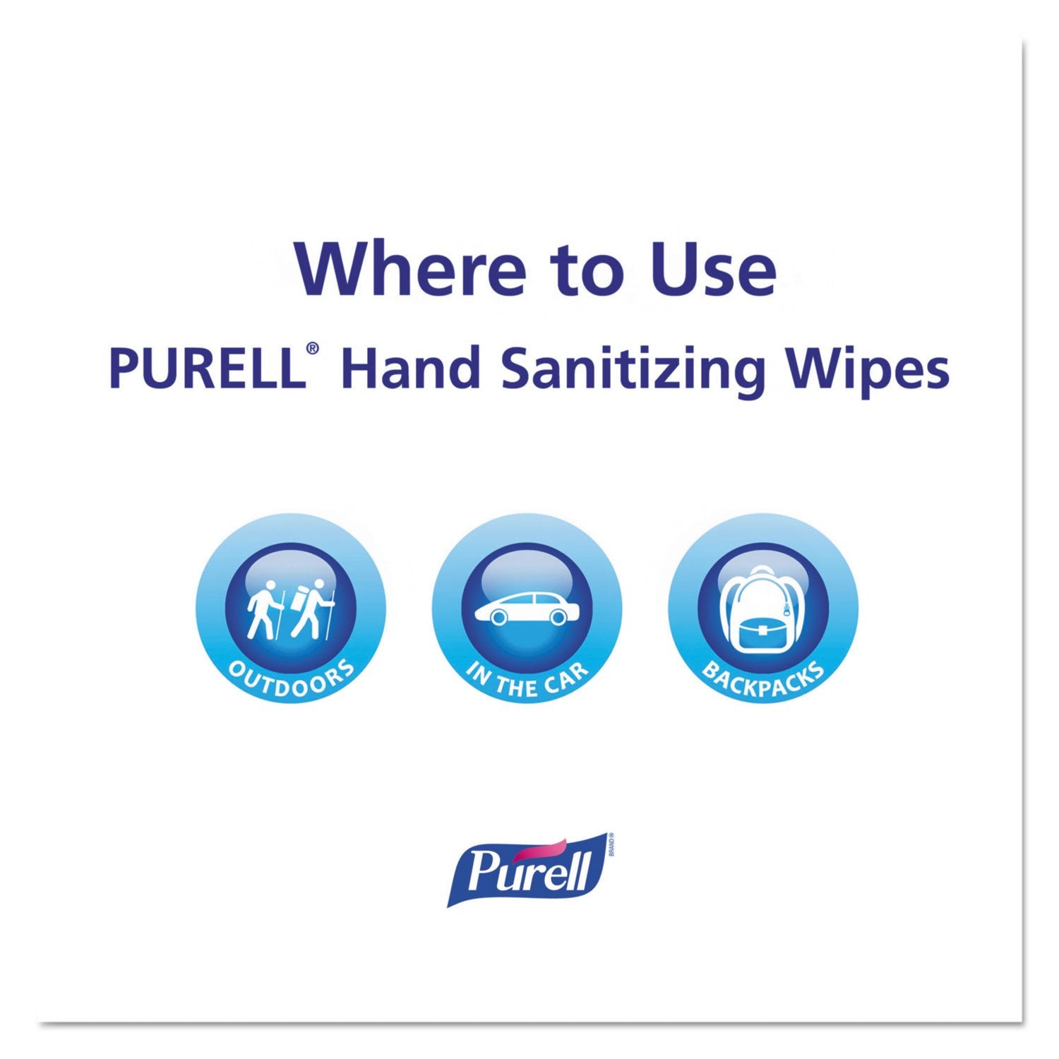 GOJO PURELL comparación de tamaño con mano mostrando portabilidad