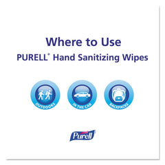 GOJO PURELL comparación de tamaño con mano mostrando portabilidad