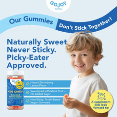 GOJOY NATURALS gomitas servidas en un vaso junto a un desayuno equilibrado