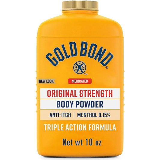 Gold Bond primer plano de la textura del polvo, absorción uniforme y suave