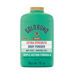Gold Bond frente del envase mostrando el envase de 10 oz y beneficio de frescor