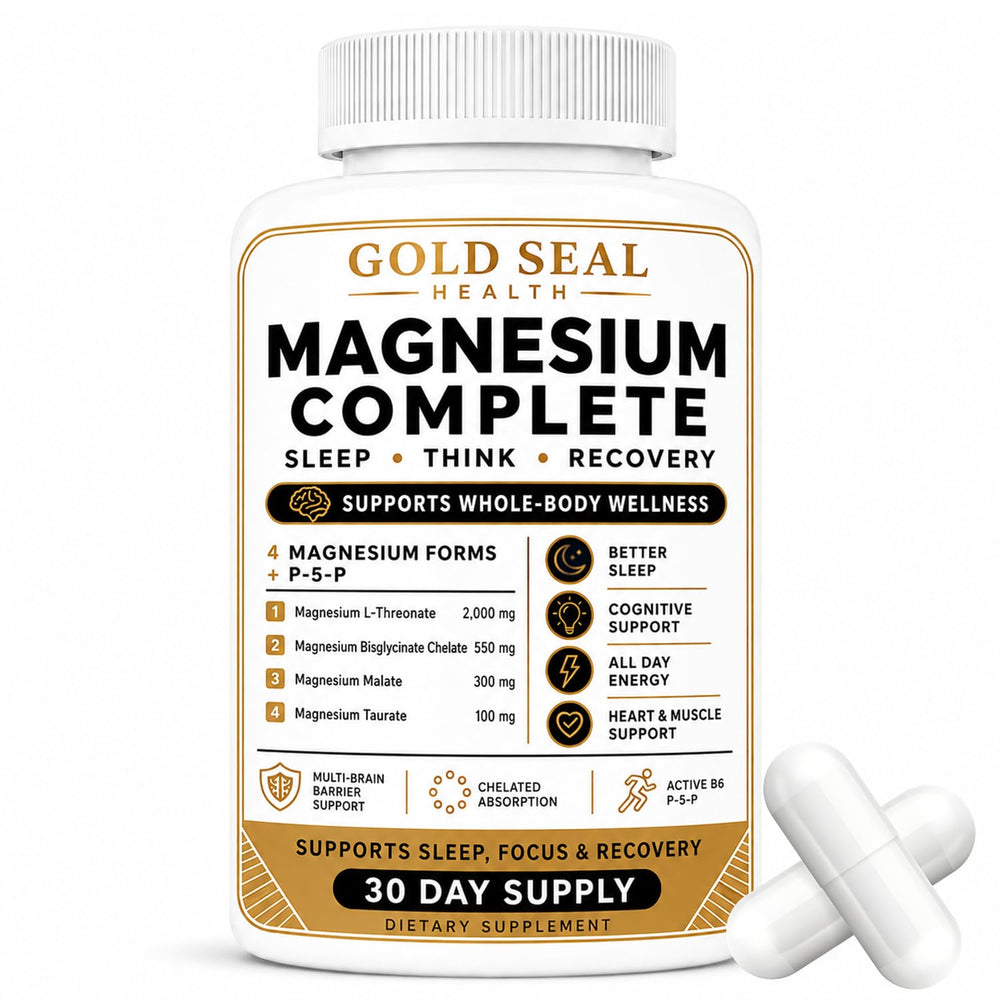 Gold Seal imagen frontal del frasco mostrando el envase y beneficios