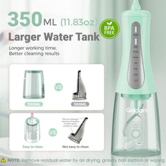 GOLDANT detalle del tanque de 350 ml que permite sesiones largas