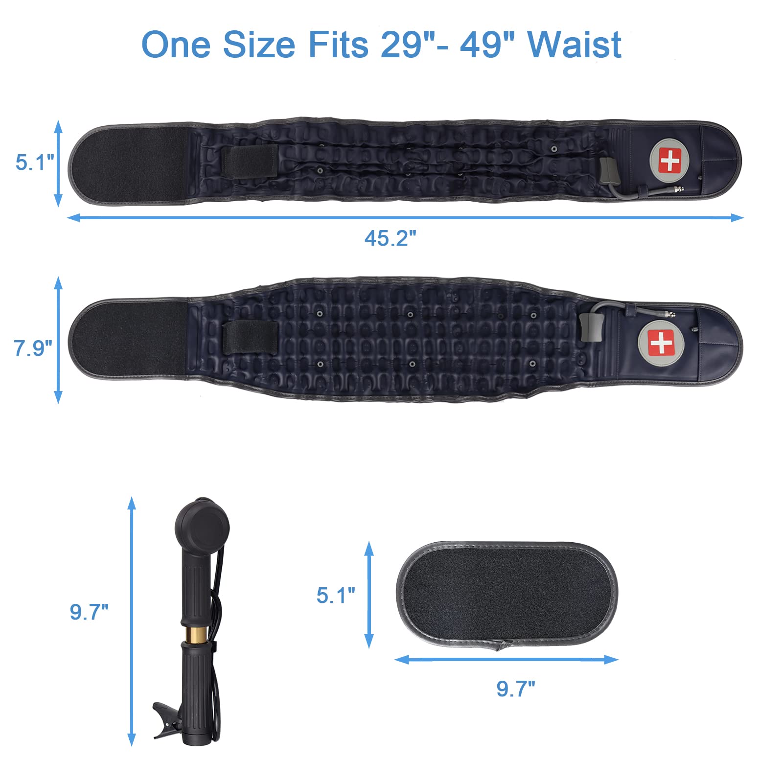 Goldmille comparación de talla con cinta métrica para ajuste entre 29 y 49"