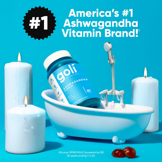 Goli Ashwagandha frasco con porciones diarias para bienestar