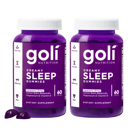 Goli Dreamy Sleep gomita frontal mostrando el frasco y su beneficio relajante