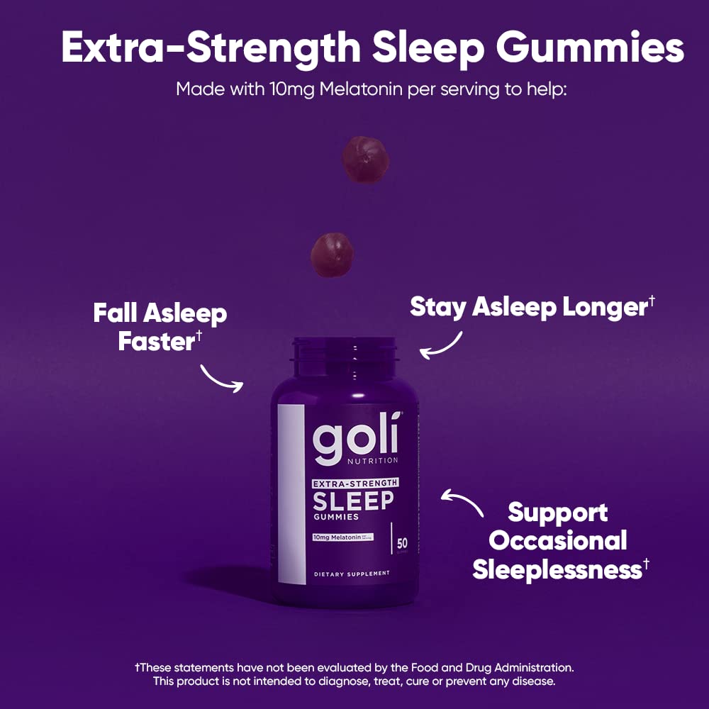 Goli gominolas sueño 10 mg melatonina sabor cítrico para rutina nocturna.