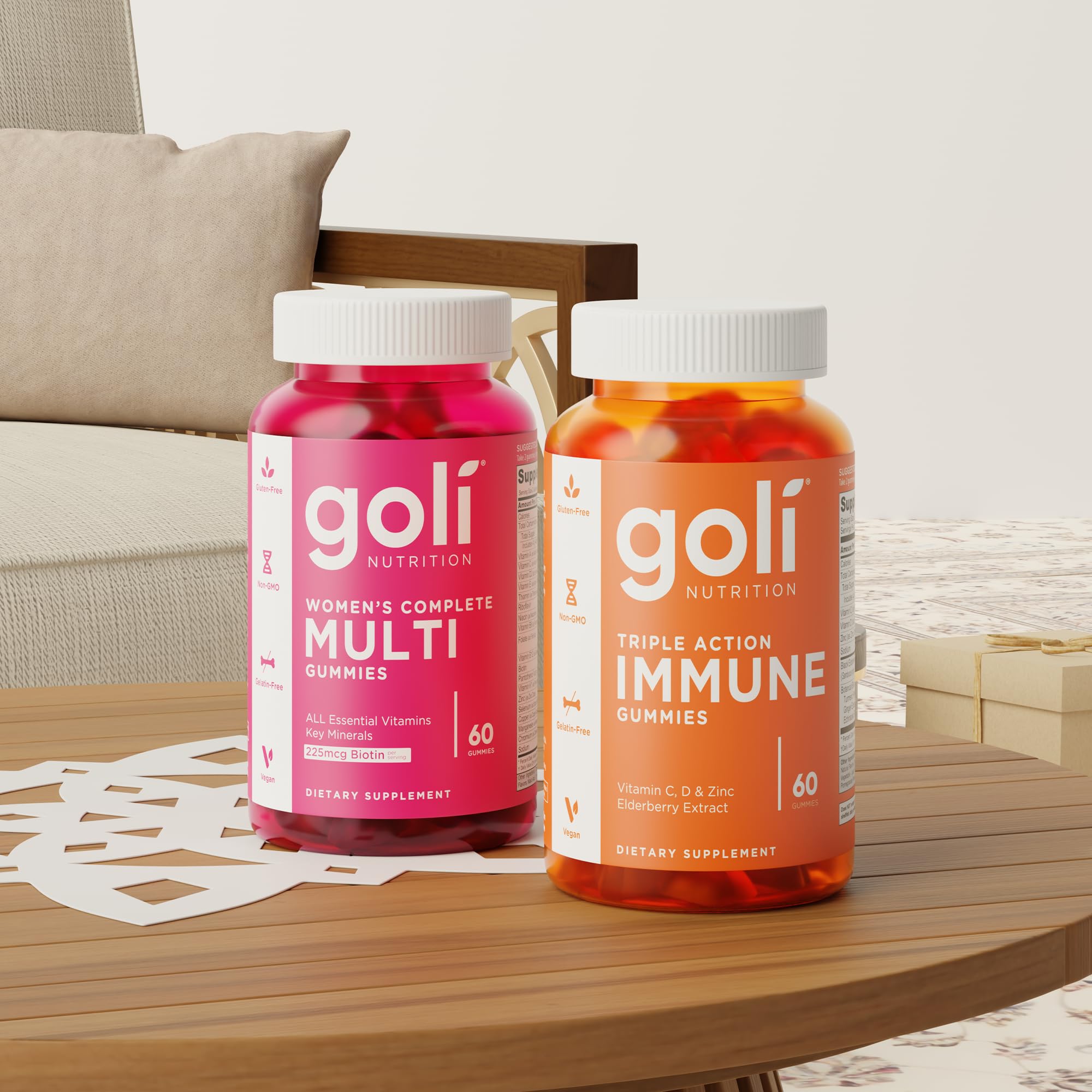 Goli sello vegano en etiqueta indicando beneficio sin ingredientes animales
