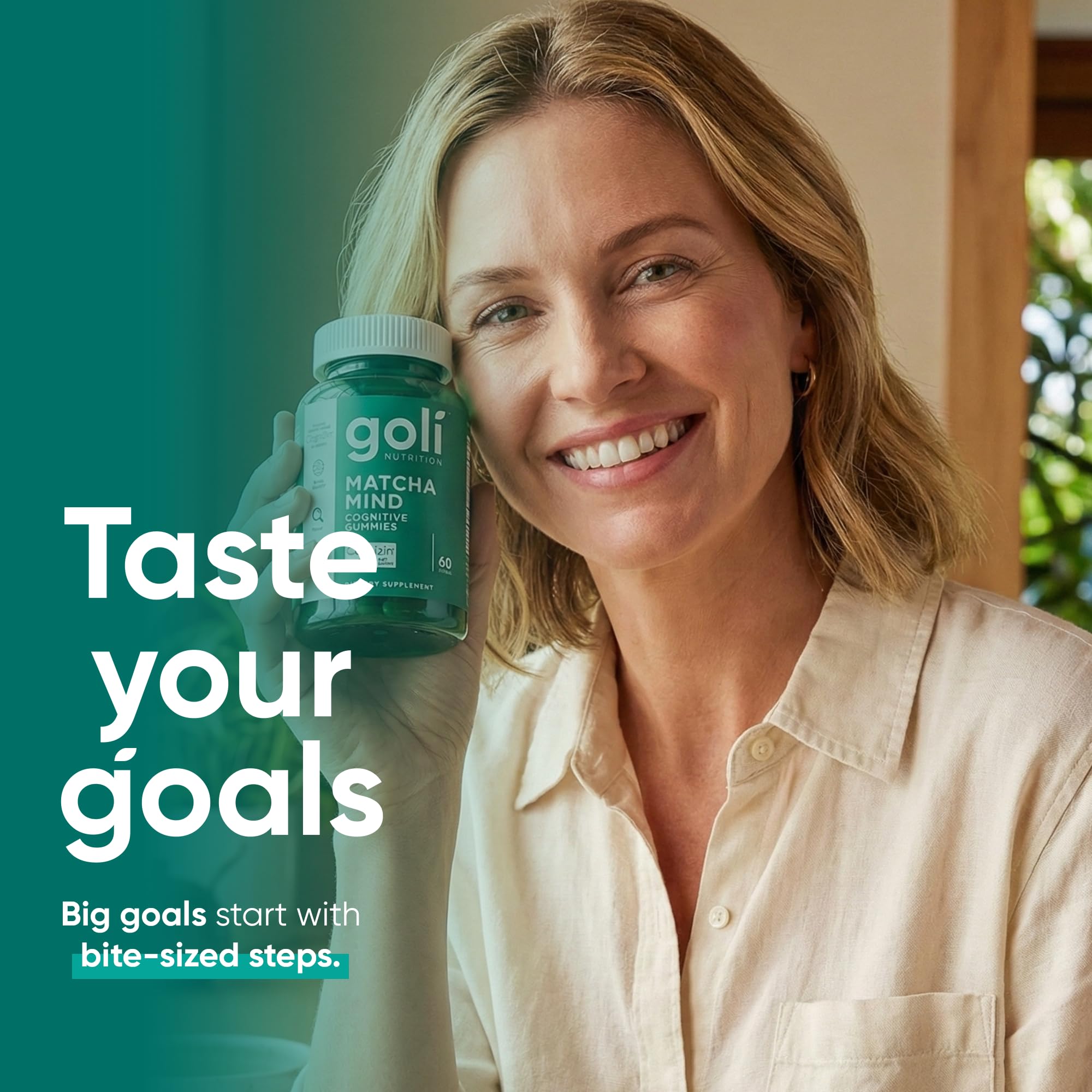 Goli Matcha Mind Gummies té verde polvo sabor y beneficio natural.