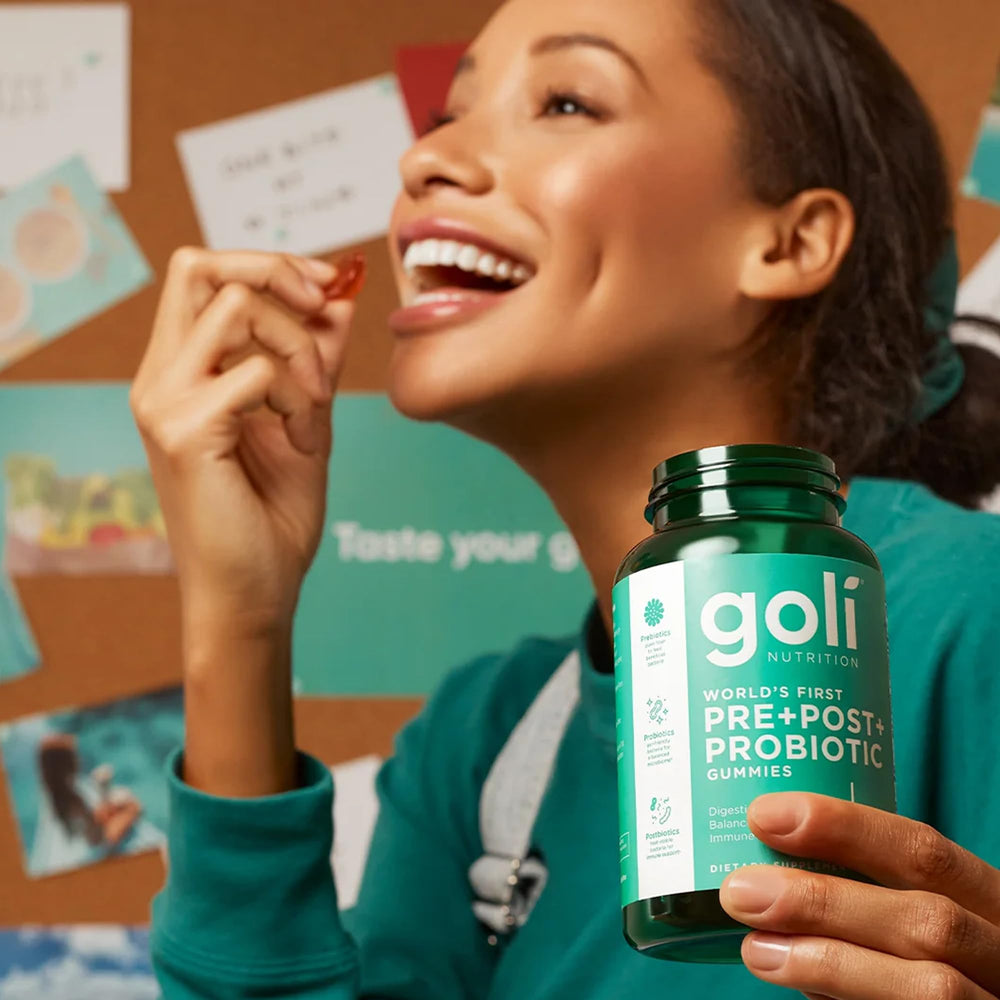 Gominola junto a una moneda para comparar tamaño Goli práctico