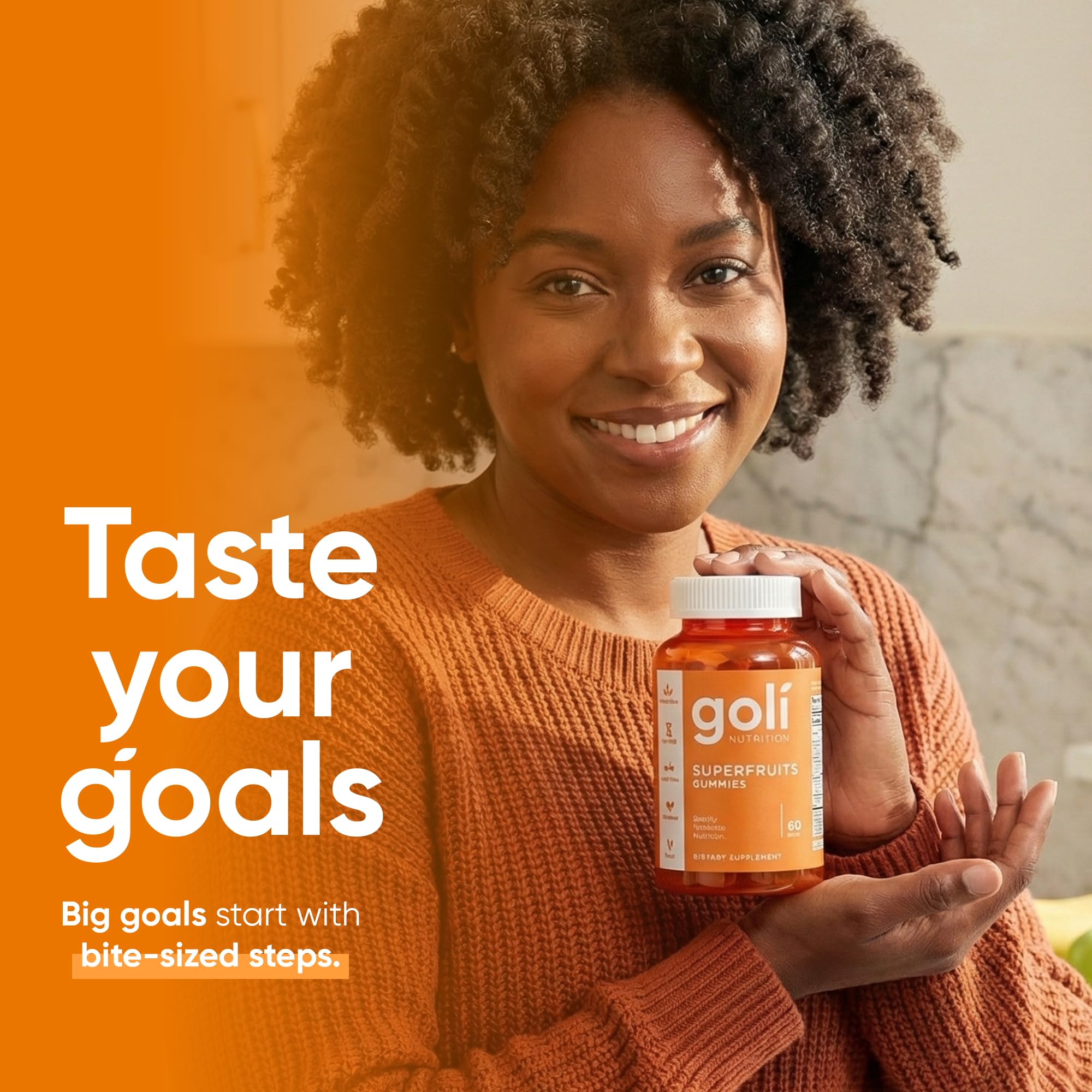 Etiqueta nutricional de Goli destacando vitaminas y sílice