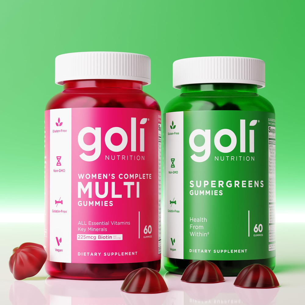 Goli Supergreens envase de 60 gomitas para dosificación conveniente