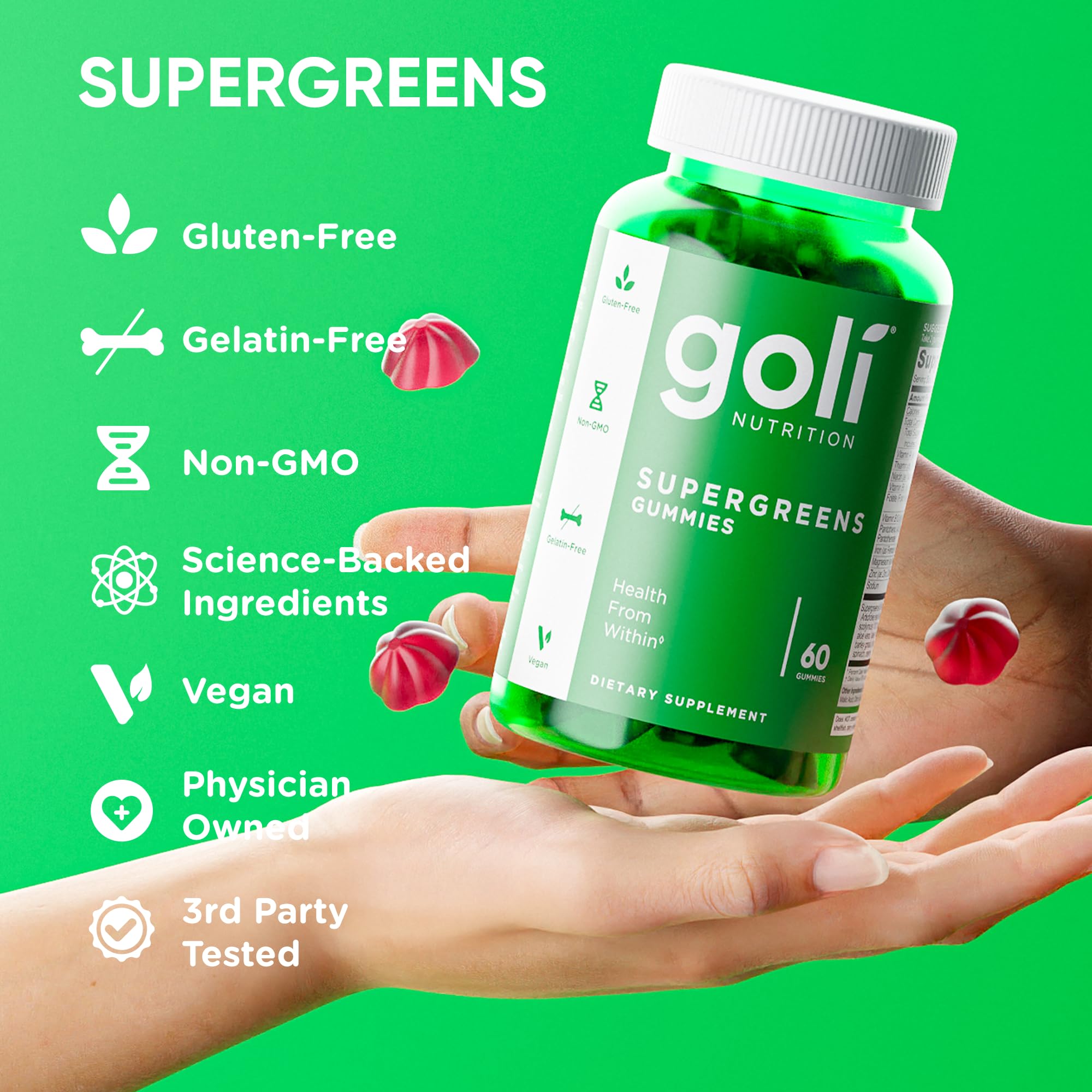 Paquete doble Goli SuperGreens que destaca valor y suministro prolongado