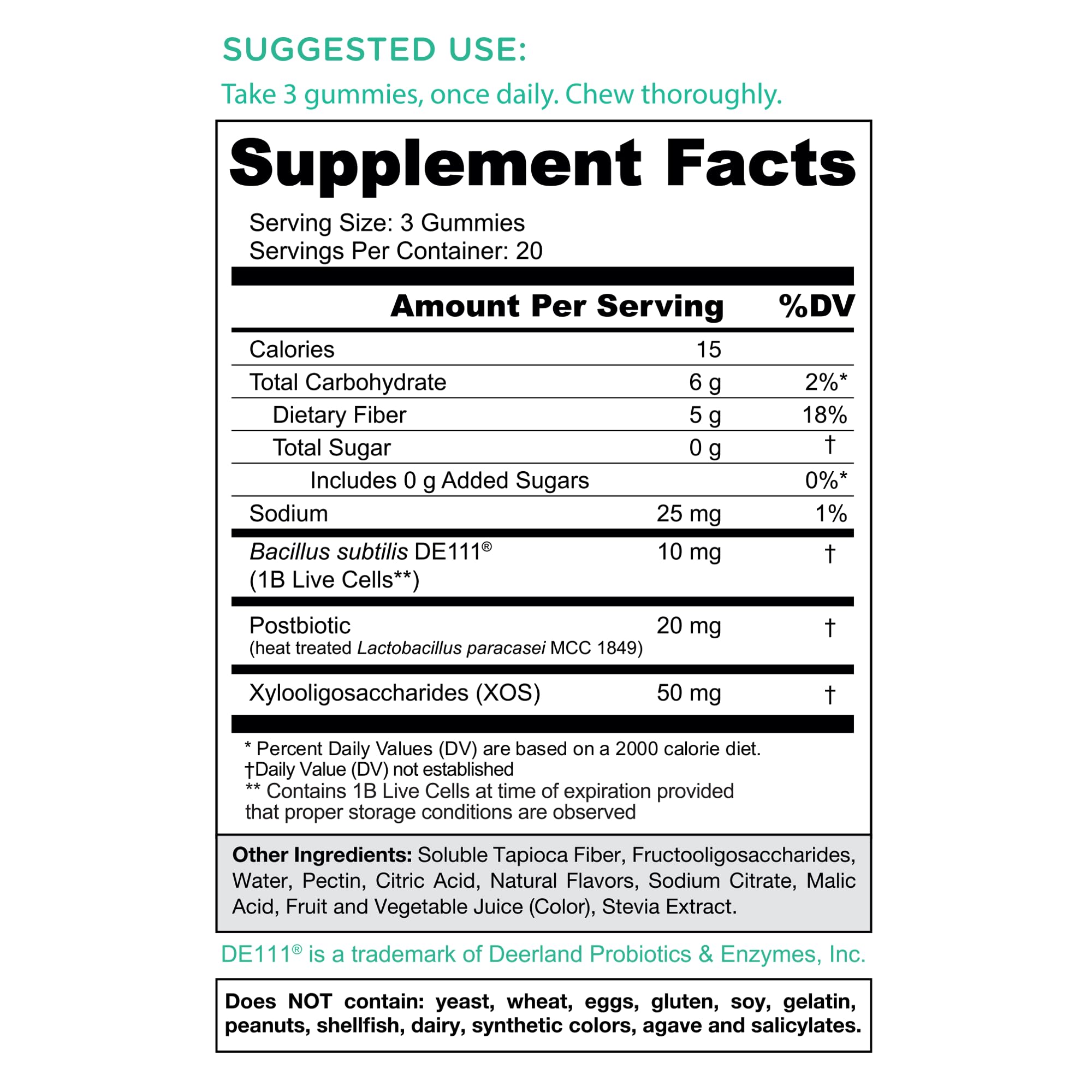 Etiqueta de Goli con lista de ingredientes y beneficios claros para decisiones informadas