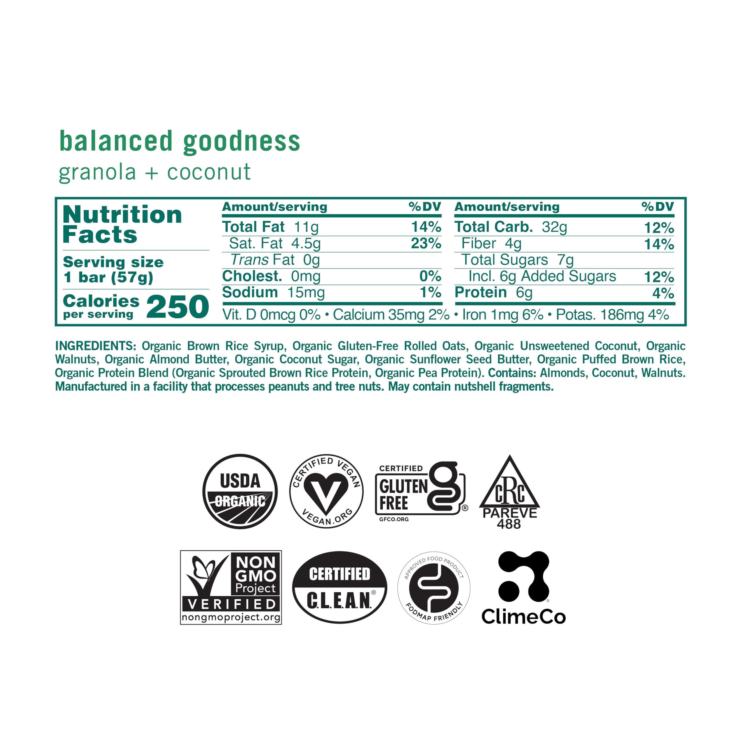 GoMacro primer plano de coco rallado y avena real resaltando textura natural