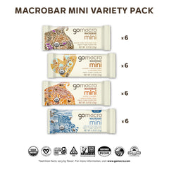 GoMacro textura cercana de una MacroBar Mini, destaca ingredientes naturales