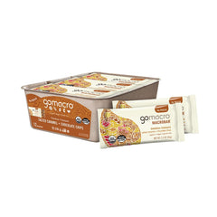 GoMacro paquete frontal MacroBar caramelo salado y chispas de chocolate, snack orgánico práctico
