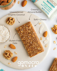 GoMacro ingredientes naturales (nueces, avena, coco) que inspiran confianza