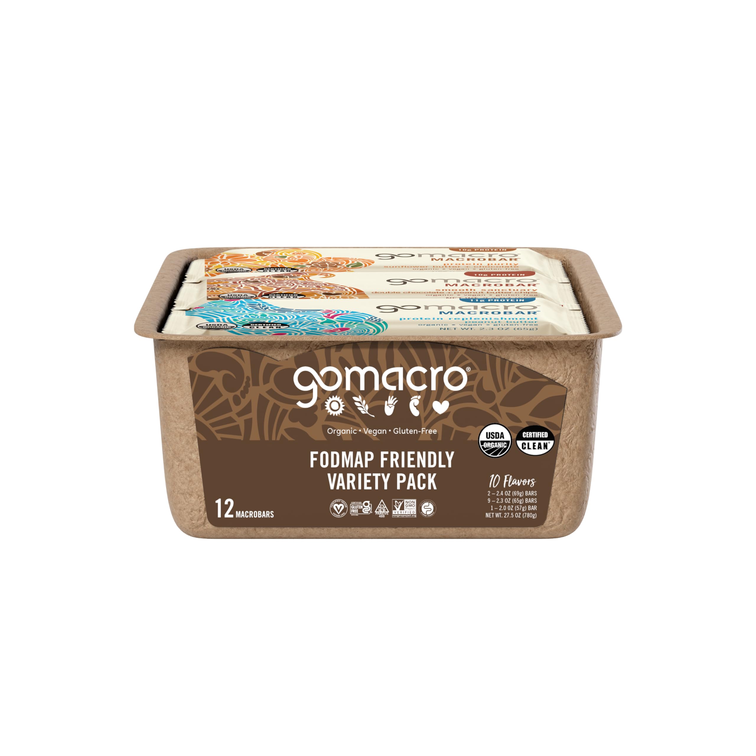 GoMacro ingredientes principales almendras coco y mantequillas vegetal calidad orgánica