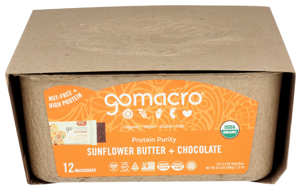 GoMacro caja con doce barras lista para almacenamiento y conveniencia