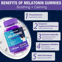 Gomhoreye melatonina 30 mg gomitas sabor agradable para dormir