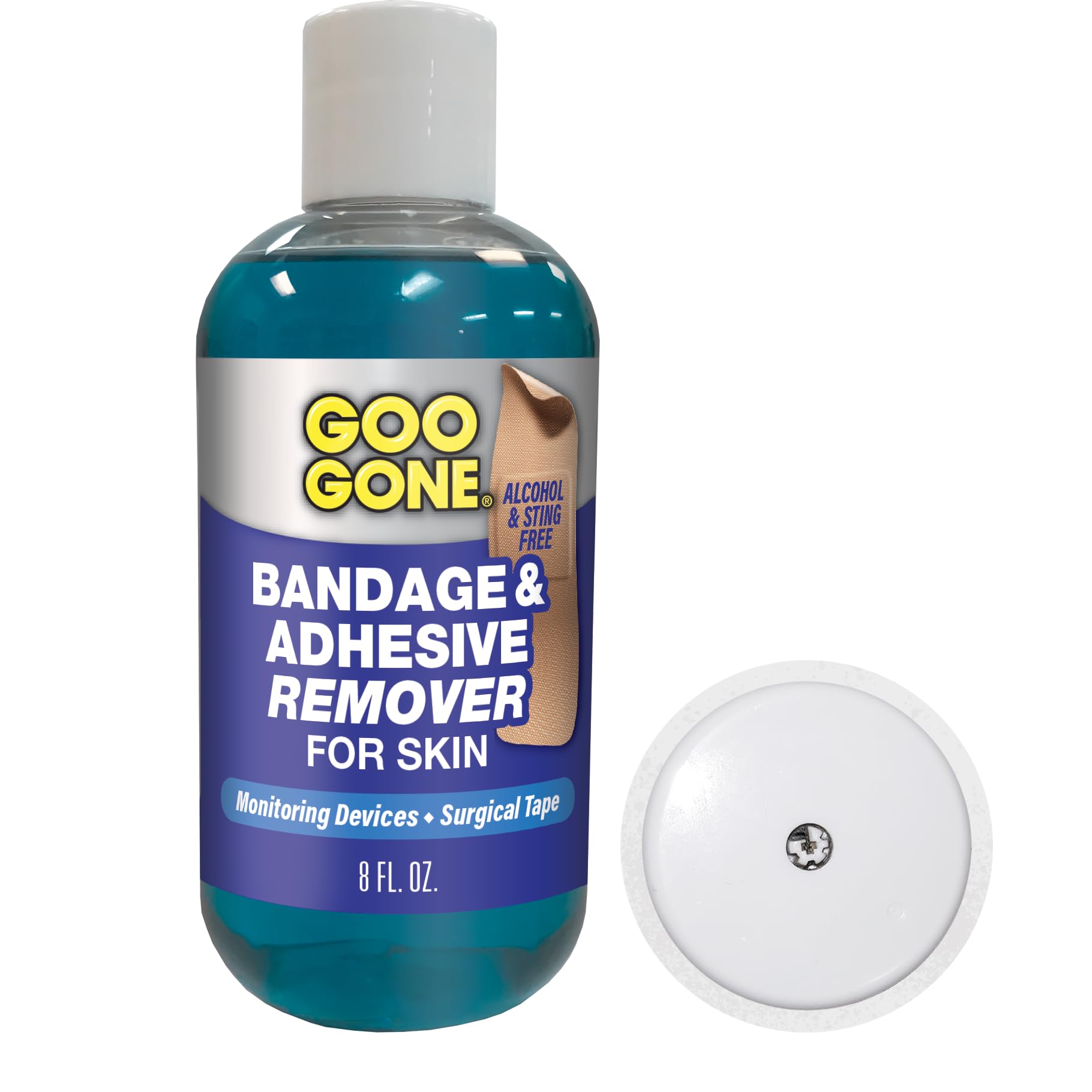 Goo Gone envase frontal 8 oz, solución suave y efectiva