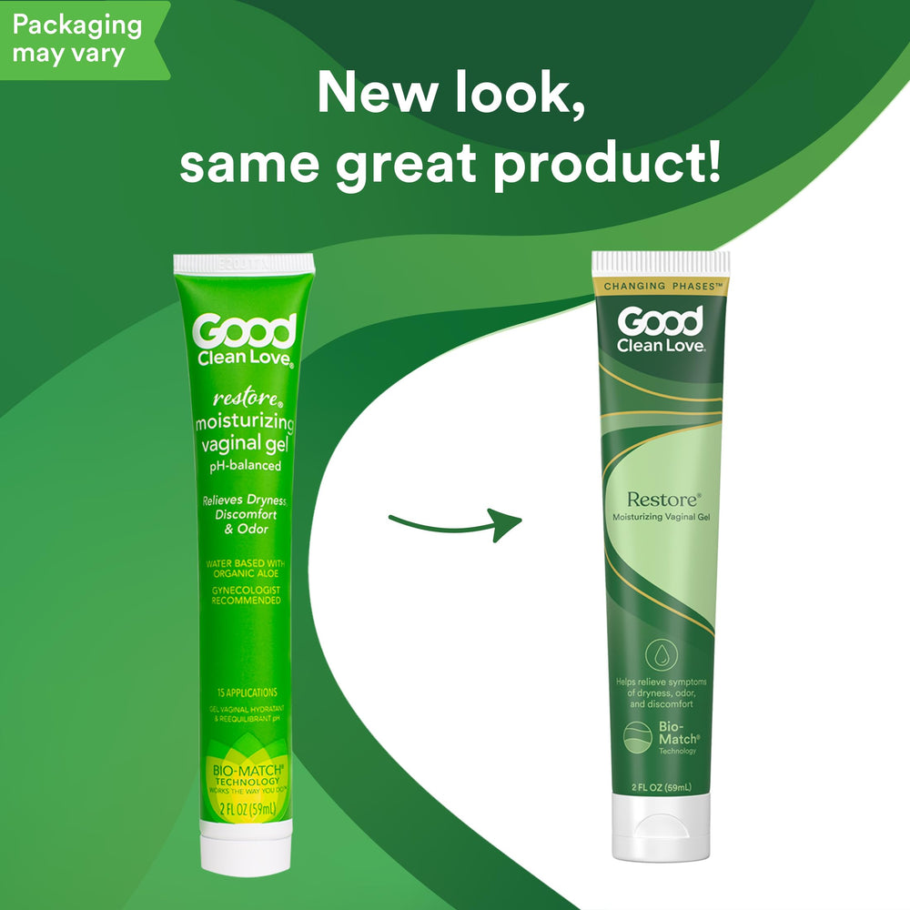 Etiqueta con ingredientes orgánicos de Good Clean Love que indica fórmula natural