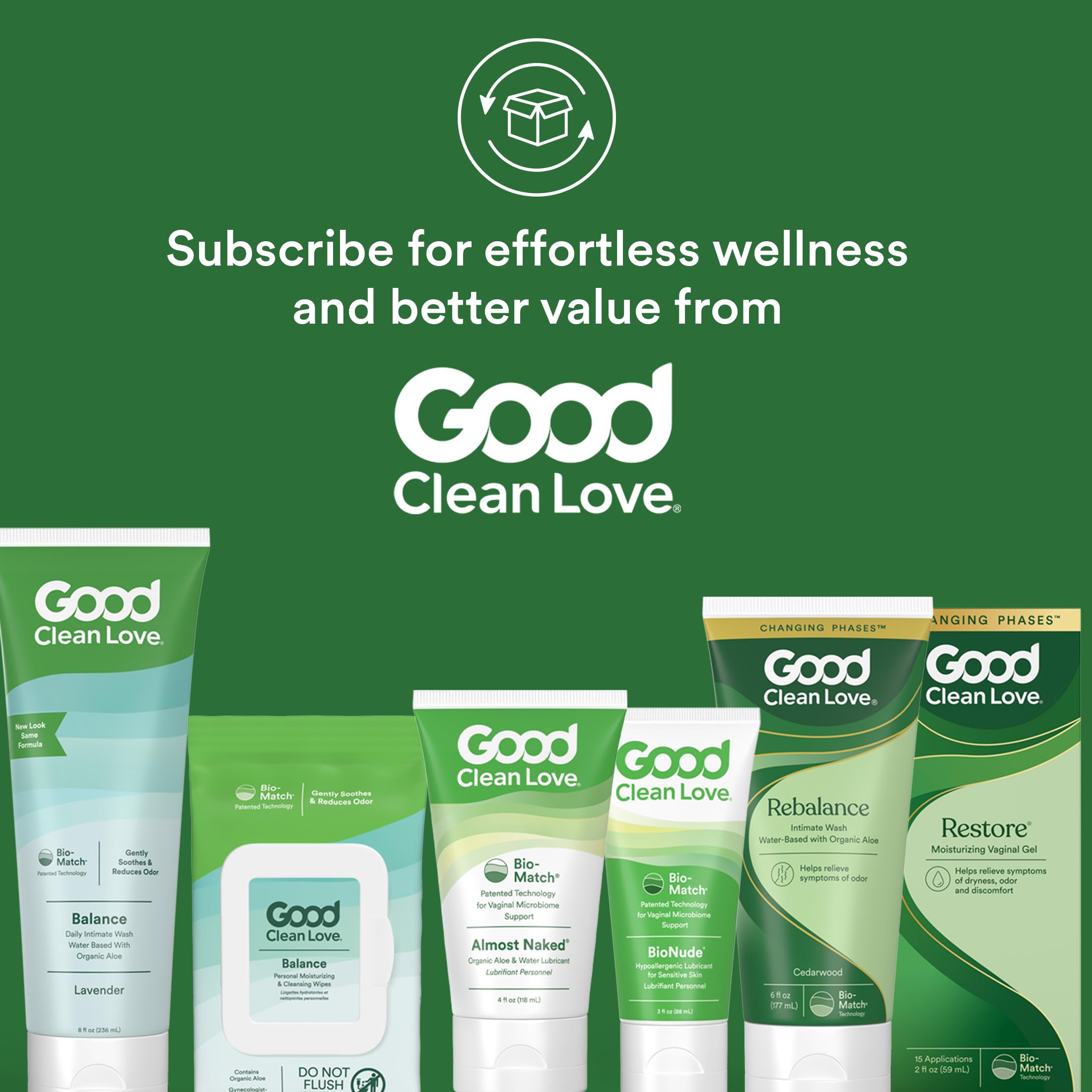 Pack de 4 tubos Good Clean Love Restore listo para uso regular y ahorro