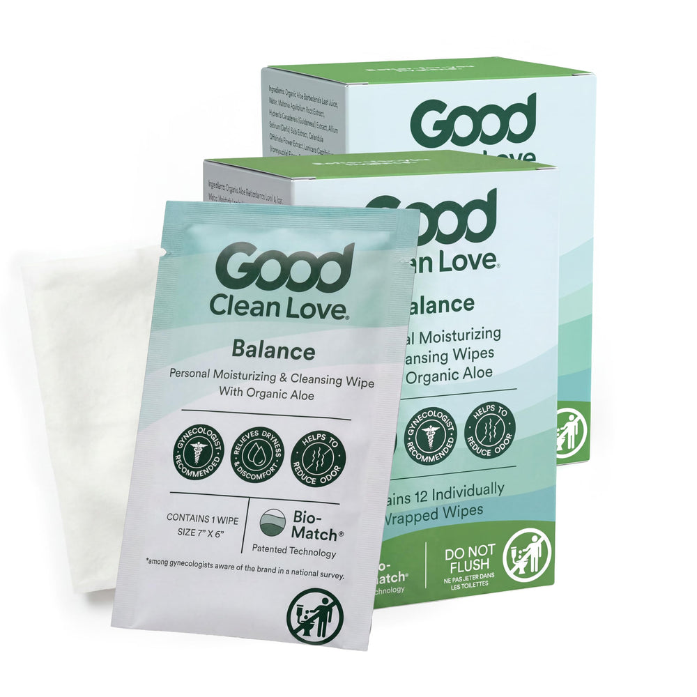 Good Clean Love frente del paquete mostrando diseño y portabilidad