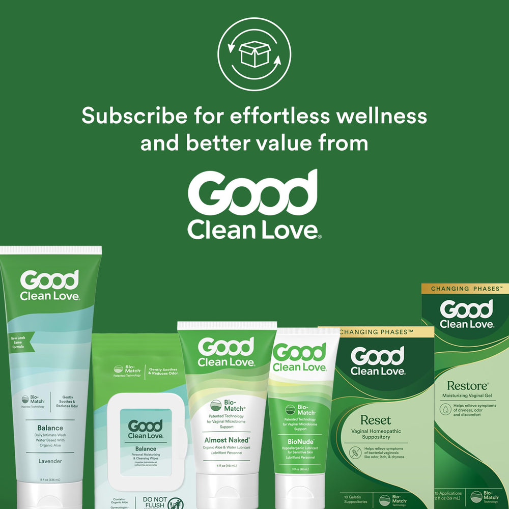 Good Clean Love cápsula junto a moneda para comparación de tamaño, portable y discreto