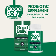 GoodBelly cápsula en mano para fácil ingesta diaria