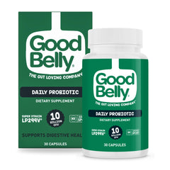 GoodBelly envase frontal mostrando beneficios digestivos