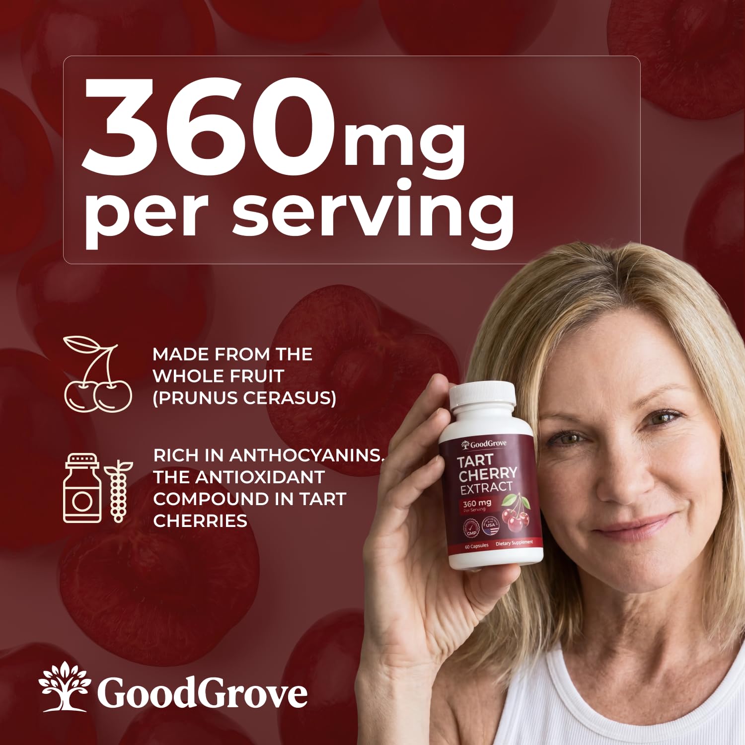 GoodGrove etiqueta con ingredientes destacando pruebas de terceros