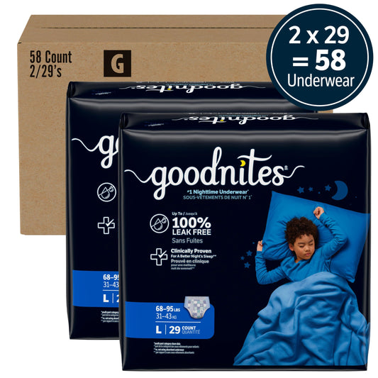 GoodNites primer plano de la zona absorbente, mayor protección donde se necesita