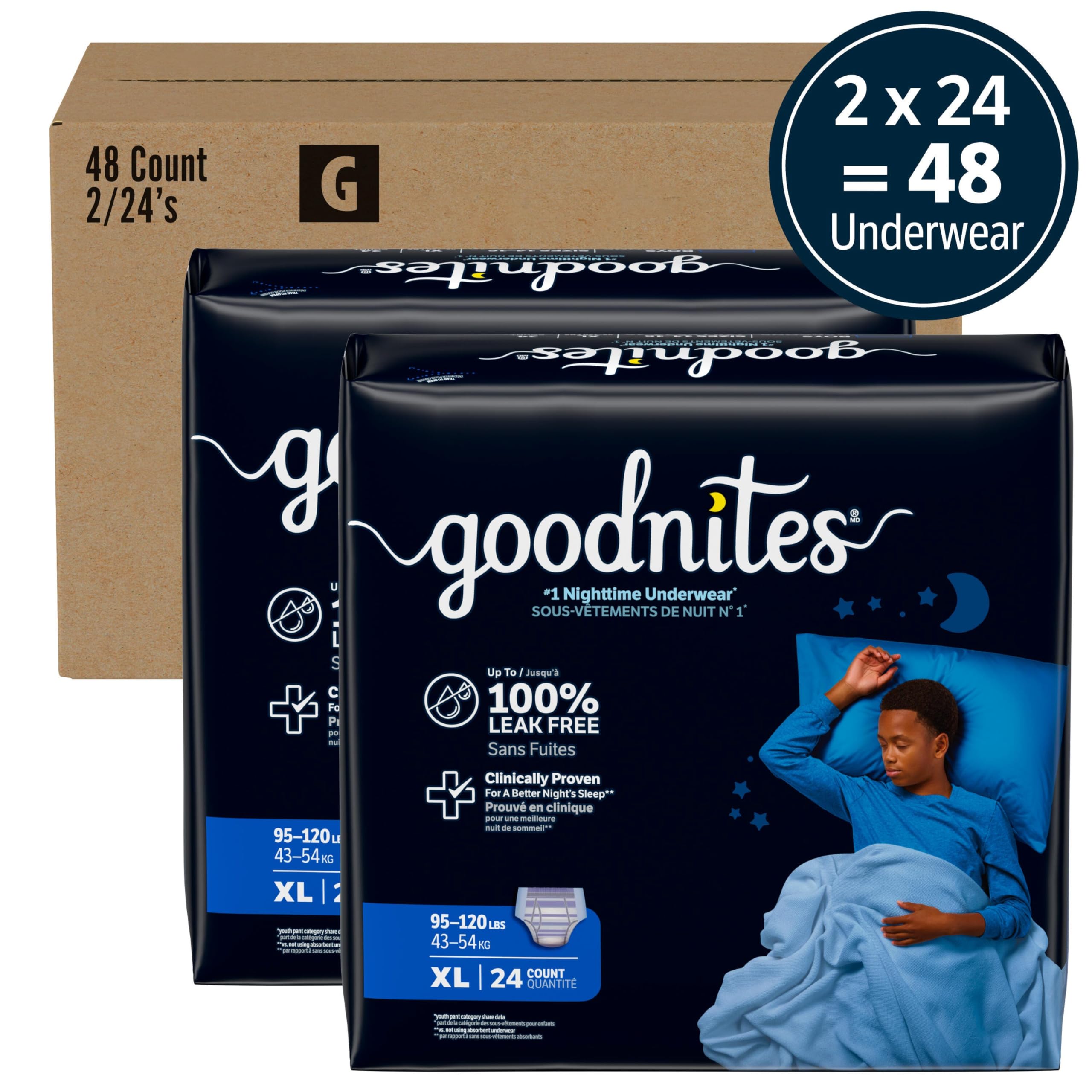 GoodNites textura interna absorbente en primer plano, mejora protección nocturna