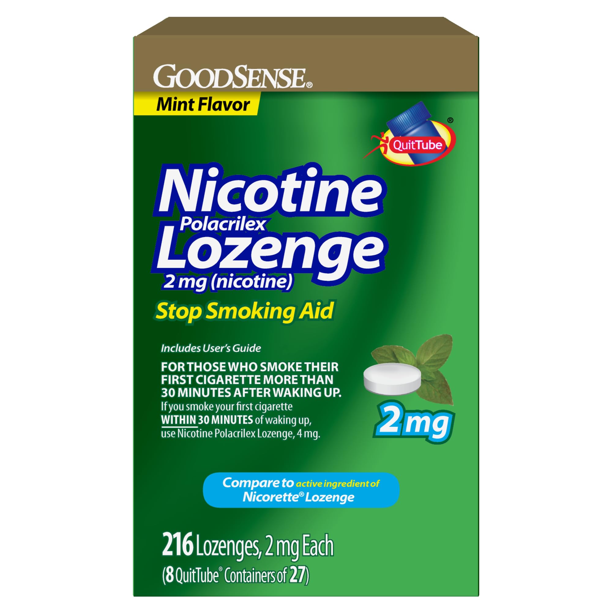 GoodSense empaque frontal claro que muestra 216 pastillas y beneficio de suministro prolongado