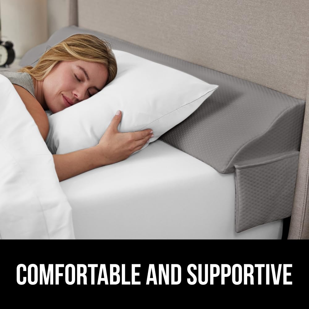 GORILLA GRIP cuña en cama Twin mostrando escala y cobertura del hueco