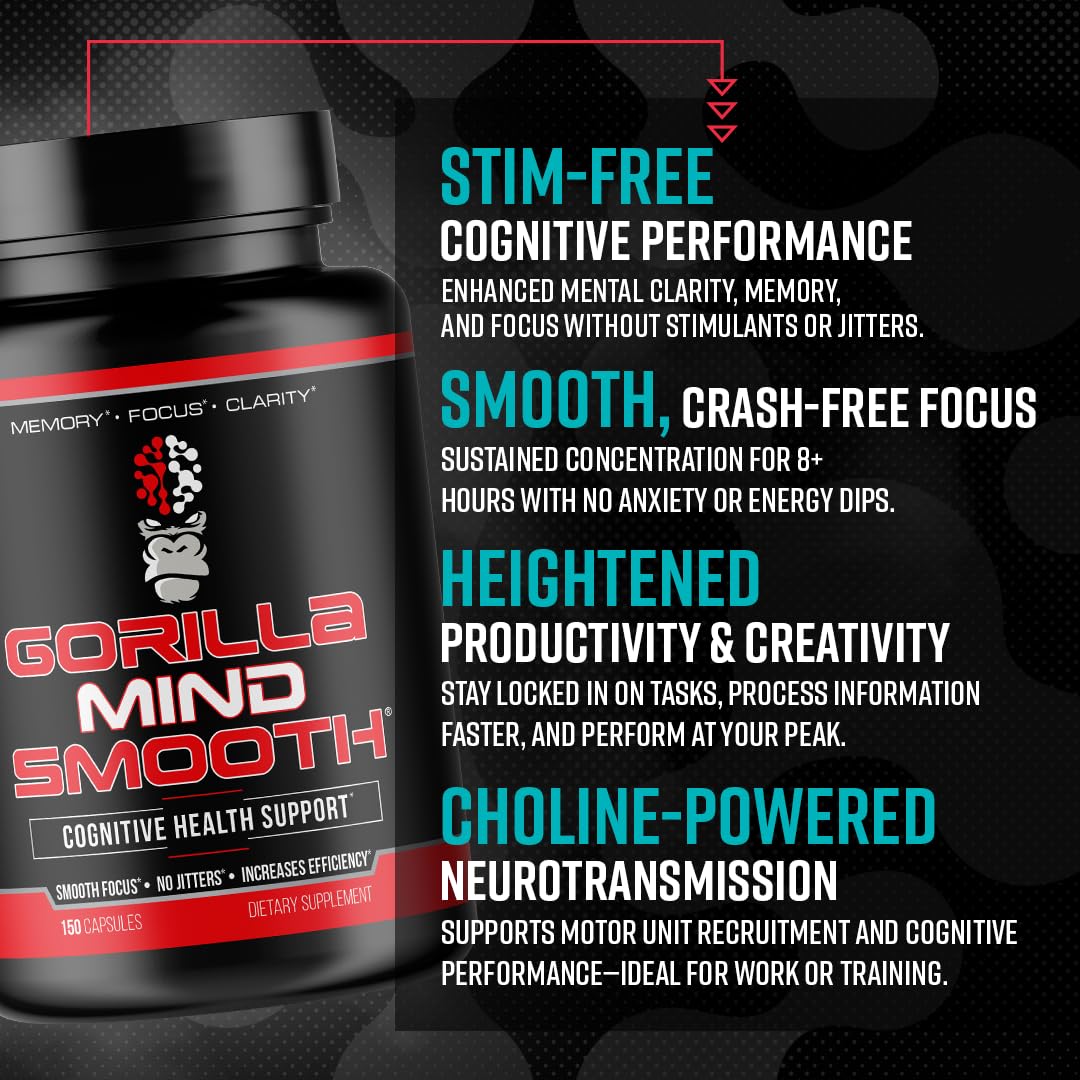 Gorilla Mind Smooth junto a mano para comparar tamaño y cantidad de cápsulas