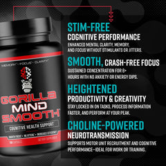 Gorilla Mind Smooth junto a mano para comparar tamaño y cantidad de cápsulas