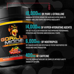 Gorilla Mind cuchara con dosis frente a bote para referencia de uso