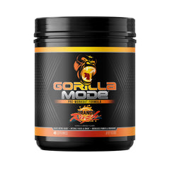 Gorilla Mind Gorilla Mode frente del tarro mostrando etiqueta y tamaño, inspira confianza