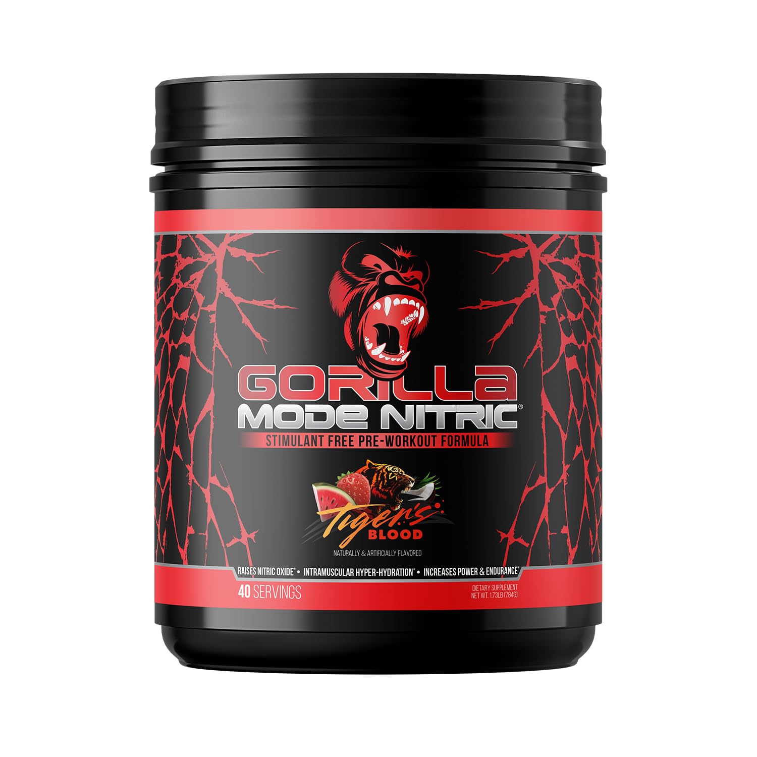 Gorilla Mode mostrando el envase frontal y beneficios de bombas