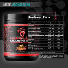 Gorilla Mind Gorilla Mode Nitric polvo a primer plano que muestra la textura y fácil mezcla