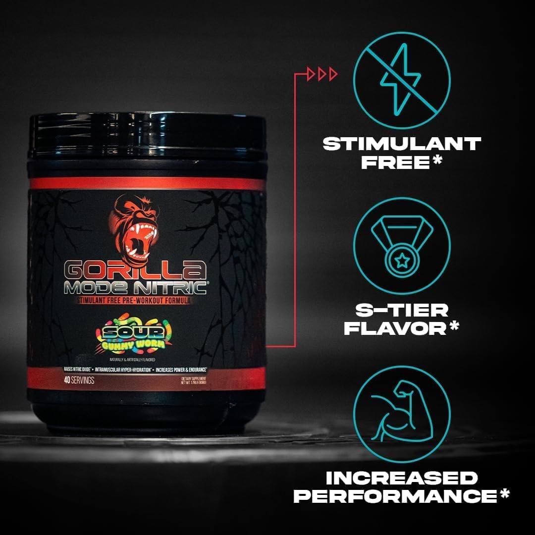 Gorilla Mind Gorilla Mode Nitric bebida mezclada en vaso demostrando solubilidad rápida