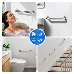 Gotega barra instalada en ambiente de baño moderno para mayor seguridad
