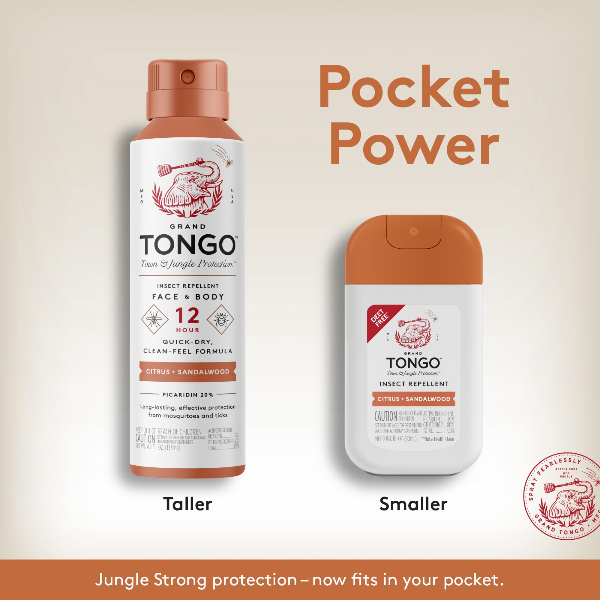 Grand Tongo etiqueta con ingredientes y beneficios claros