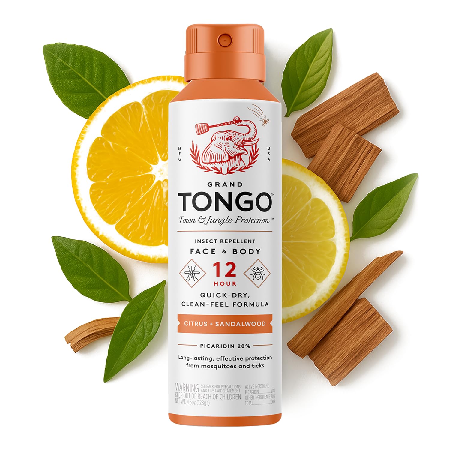 Grand Tongo envase frontal mostrando diseño y duración de protección