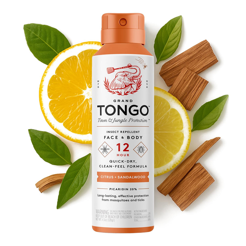 Grand Tongo envase frontal mostrando diseño y duración de protección