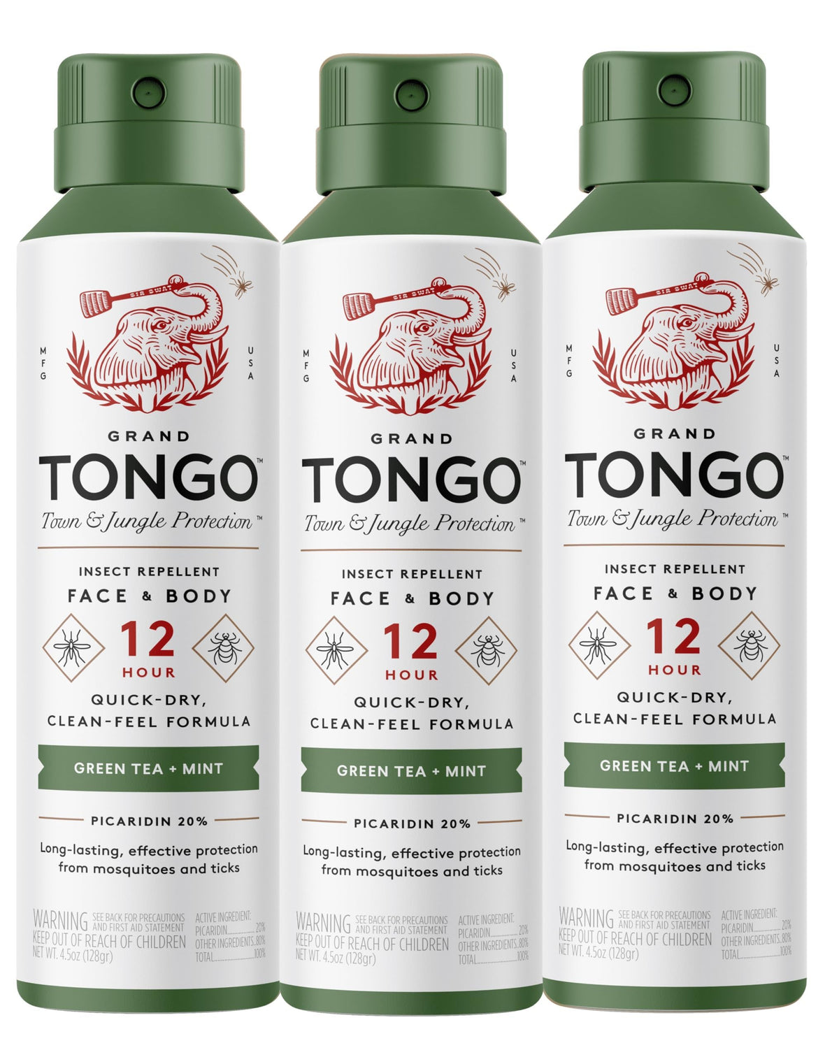 Grand Tongo frontal del envase mostrando diseño y beneficio de protección