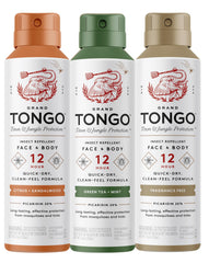 Grand Tongo frontal del pack mostrando las tres botellas y beneficios